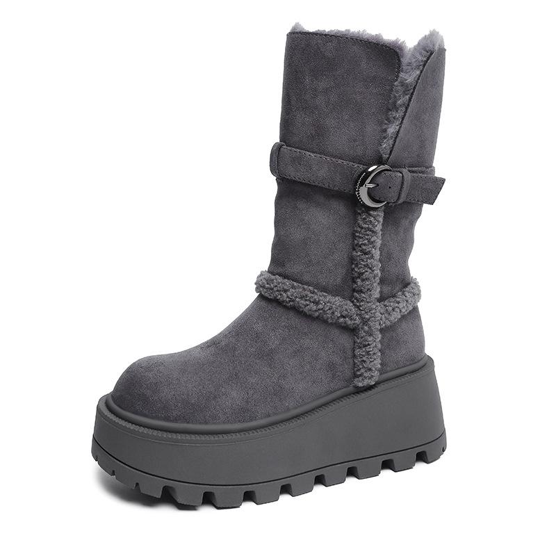 Winter Women's Warm Plush Snow Boots High Quality Cold Proof Fashion Casual Cotton Boots Women's Knight Boots Botas Para Mujer