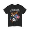 I Put The Tism In Patriotism American Flag Eagle Raccoon Funny T-shirt