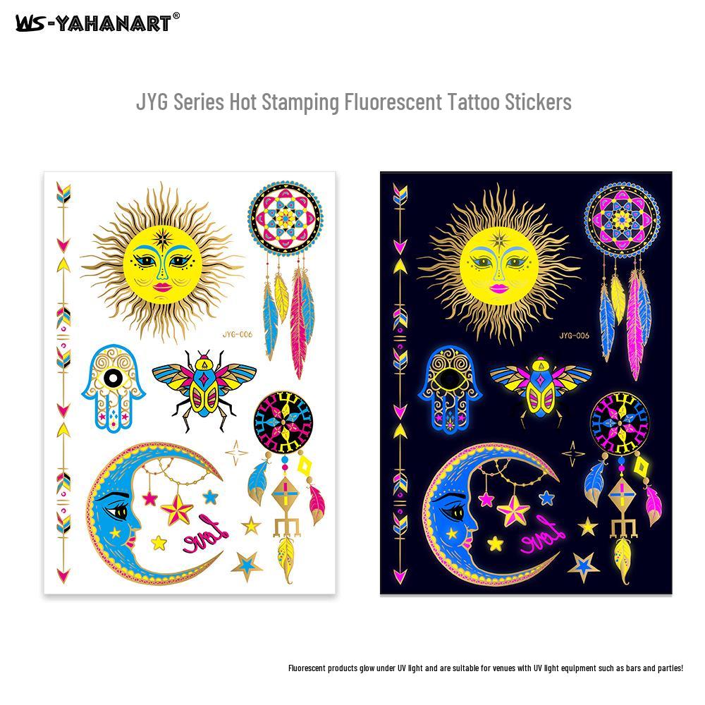 Creative Fluorescent Waterproof Full Arm and Face Tattoo Sticker