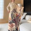 Autumn and winter new scarf women's Tongguan Puxue double-sided jacquard shawl versatile high-end imitation cashmere scarf