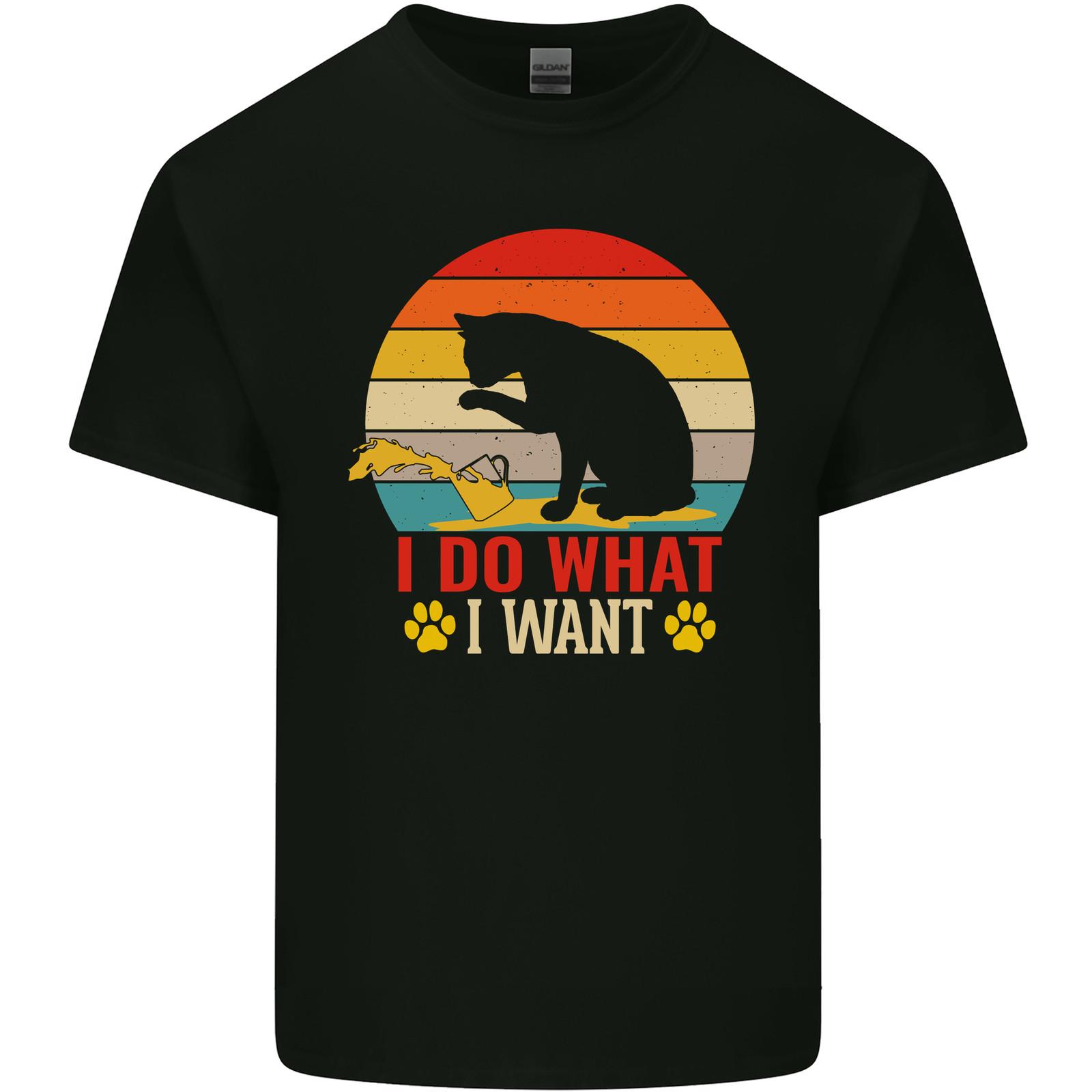Cat I Do What I Want Funny Kitten Lover Mens Light Cotton T-Shirt M
