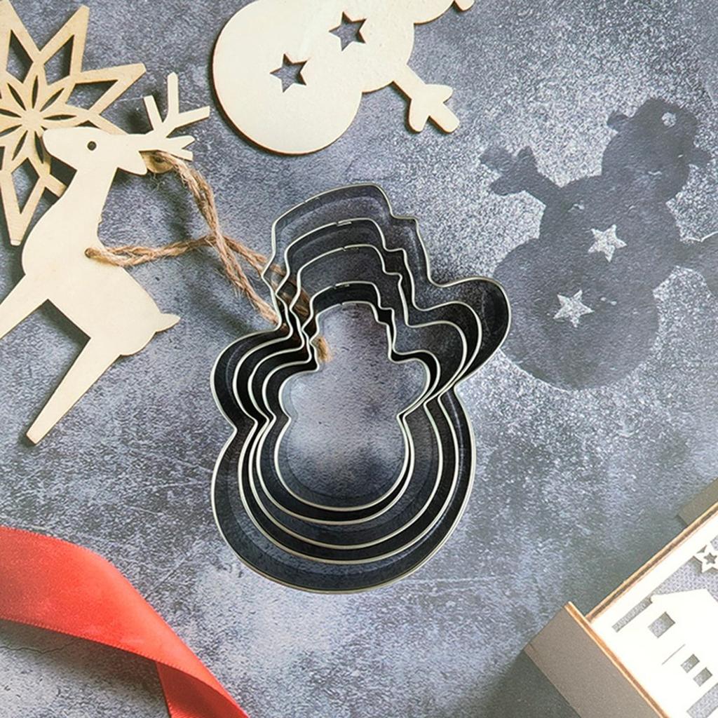 Steel Santa Claus DIY Snowflake Baking Tools Christmas Decor Cookie Cutters Set Biscuit Mold