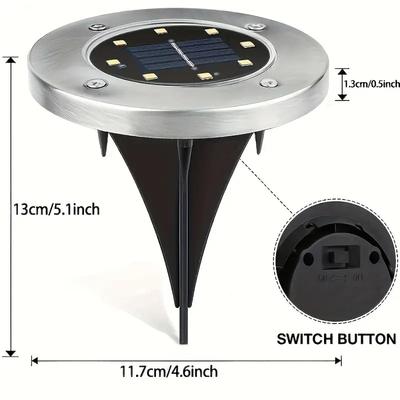 LED Ground Spot Solar Lights, Outdoor Landscape Lights, Solar Disk Lights, Garden In-Ground Pathway Lights Landscape Lawn Lighti