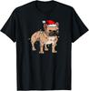 Frenchie Santa Hat and Christmas Lights Cute French Bulldog Gift Unisex T-Shirt
