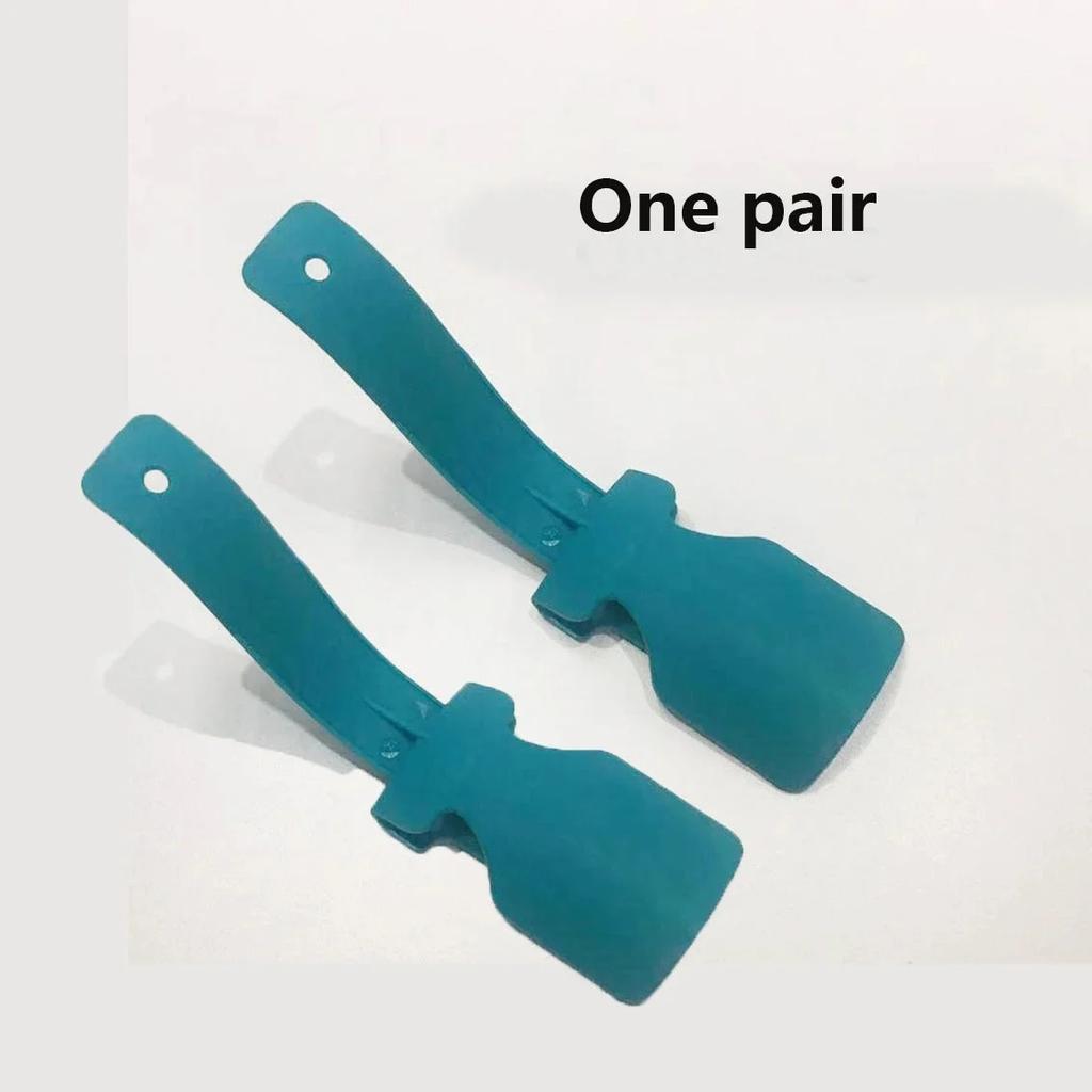 2 Pcs/set Lazy Shoes Helper Handled Shoe Horn Shoe Lifting Helper for Seniors Elderly Disabled Plastic Shoehorn Fits All Shoes
