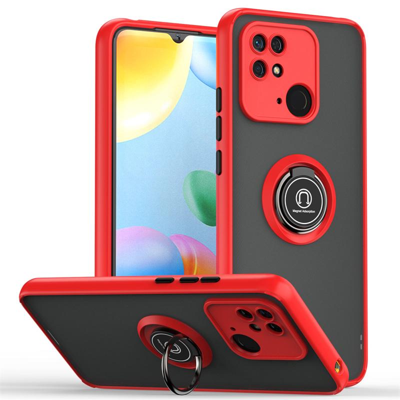 Hülle Für Xiaomi Redmi 10C 10 10A Hülle Stoßfest Matte PC Armor Handyhülle Für Redmi 9C 9 9A Magnetischer Ring Ständer Halter Abdeckung