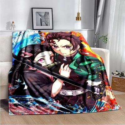 Anime Demon Slayer Kimetsu no Yaiba Fleecová deka Nezuko Kamado Tanjiro Kamado Měkká ložní souprava Přehoz na postel Pohovka Hřejivý kryt