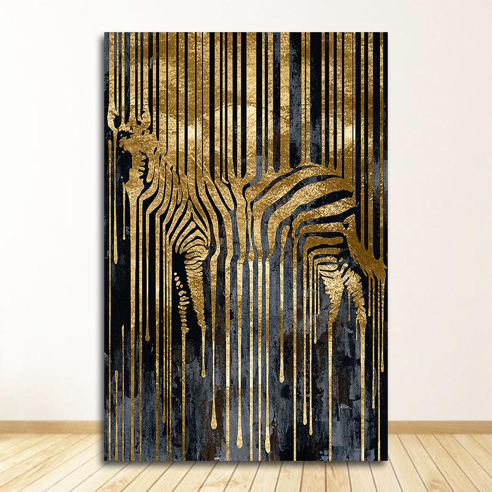 Abstrakt kunst Gylden sebra plakat Nordisk moderne stil Lerretsbilder til  stue soverom Dekorativt maleri Uinnrammet kjøp billig — fri frakt, ekte  anmeldelser med bilder — Joom, image size:1010x1010