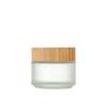 Portable Frosted Glass Cosmetic Jar with Wood Grain Lid for Face & Eye Cream, 5-100g Capacity, Refillable Sample Bottle (30g Option)