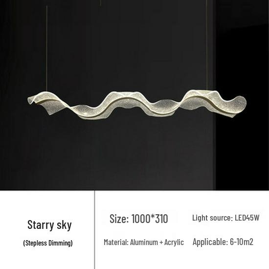 Wave Ribbon Minimalist Chandelier - Luxury Designer Light for Modern Hotel Bars and Restaurants