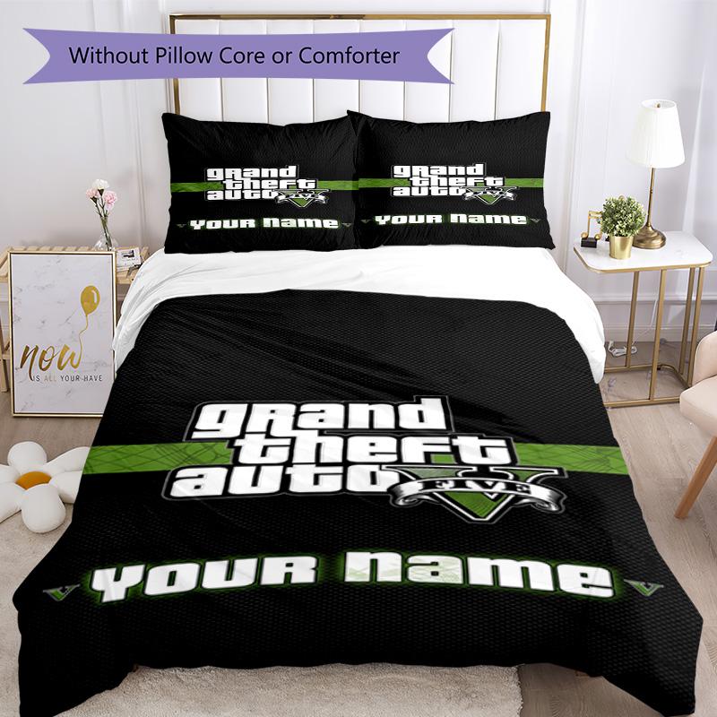 Gta Customize Text Custom Bedding Perfect for Decorate room Breathable Duvet Cover Bedroom Decor Christmas, WeddingPerfect