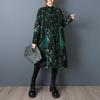 Autumn Spring Cotton oversized vintage floral outerwears women casual loose long jacket Coat