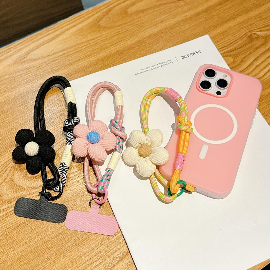 Fashionable Flower Mobile Phone Universal Lanyard, Wrist Short Lanyard, Multi-Functional Wrist Lanyard, Anti-Loss Ppendant