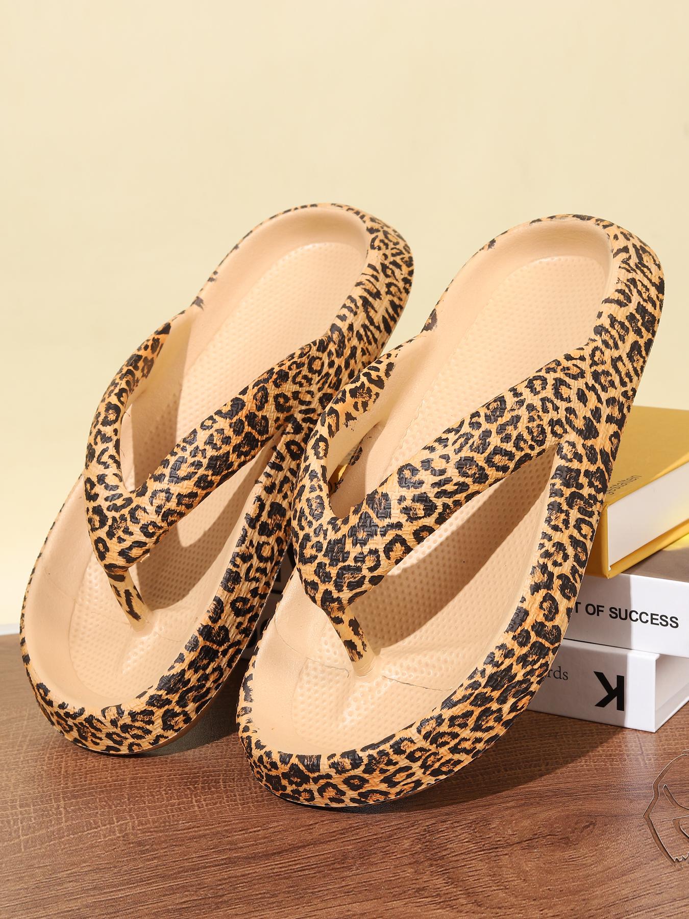 Zomer Dames Luipaard Slippers Platform Klomp Strand Sandalen Casual Buiten Slipper Binnenschoenen Koppel 36-47 40-41