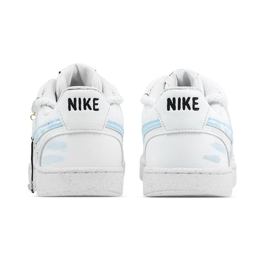 Nike Court Vision 1 Crushed Jade Smoke Abrasion Resistant Low top Skateboard Shoes Men's Blue White DH2987-101(Team773-)