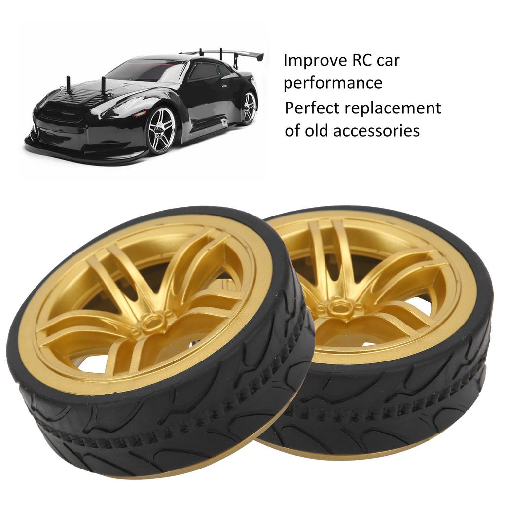 1Celsius10 Racing RC Car Wheel Plastic Wheel Hub with Grooved Rubber RC Car Spare Accessory