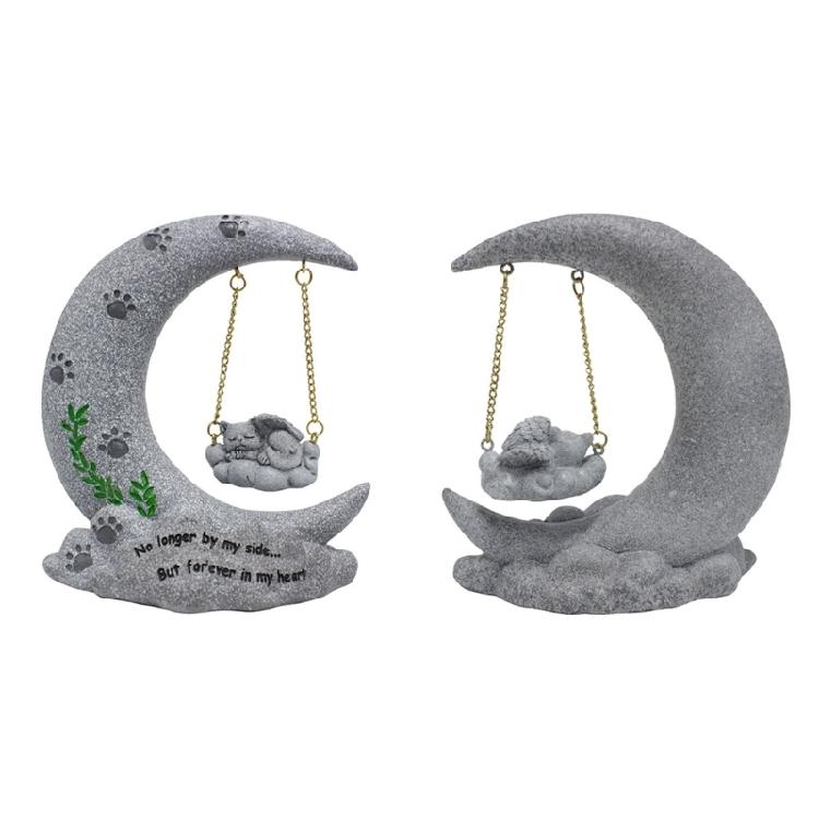 Pet Memorial Statue Dogs Cats TombstonesFigurine Resins Sculpture Garden Decors