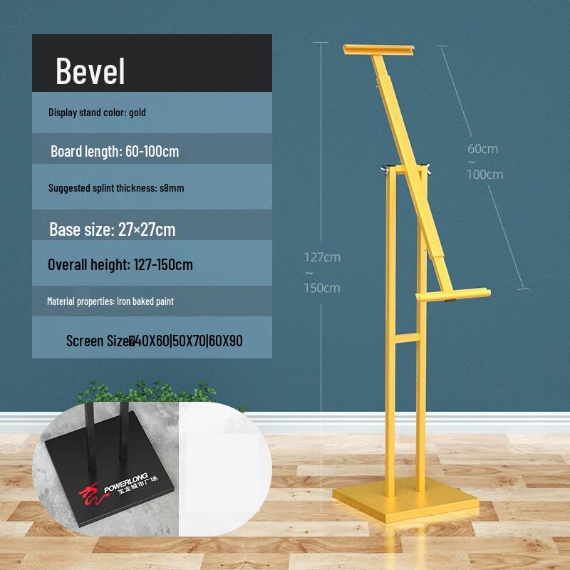 Gold Metal Inclined Display Sign Stand