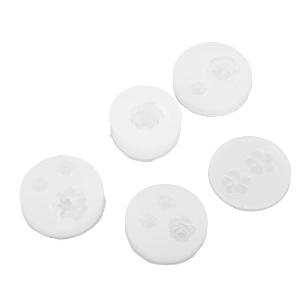 5Pcs Mini Flower Resin Molds Smoother Flexible Easy Demoulding Jewelry Making Tools for DIY