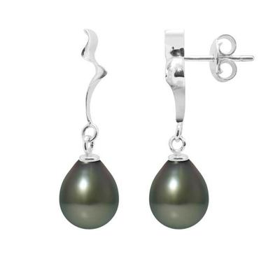 Ohrringe - - Tahiti-Zuchtperlen 9-10 mm - 925 Silber - 2 Jahre Garantie