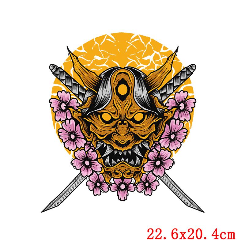 Cartoon Animal Applique Iron On Transfer Funny Pumpkin Heat Transfer Patch For Clothes Hippie Cat Thermal Stickers On Clothes