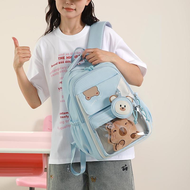 Grade 3-5-6 Student Schoolbag Women's Large Capacity Backpack Cartoon Printed Backpack