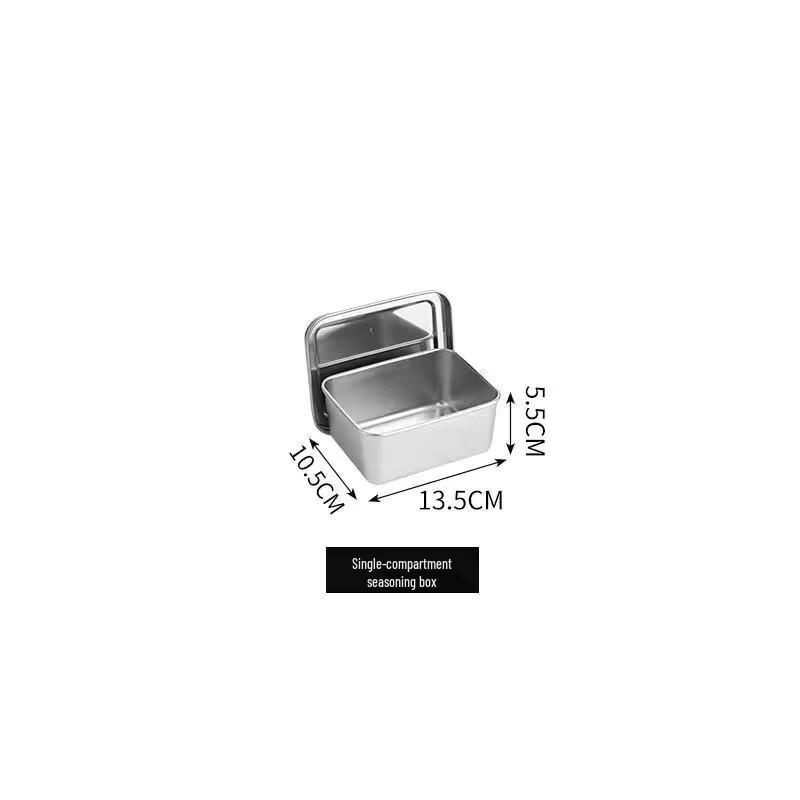 Stainless Steel Multi-Compartment Japanese Style Seasoning Box 201 Stainless Steel