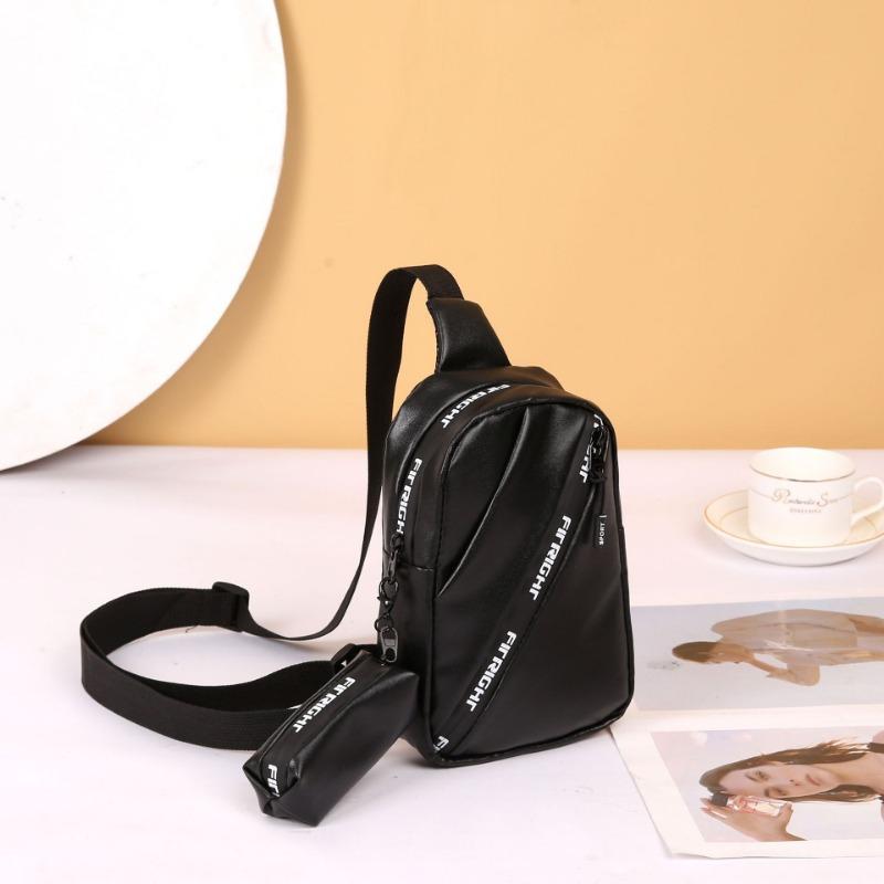 Fashion breast bag, shoulder messenger bag, sports bag with pendant, change bag, letter bag, simple bag, child and mother bag.