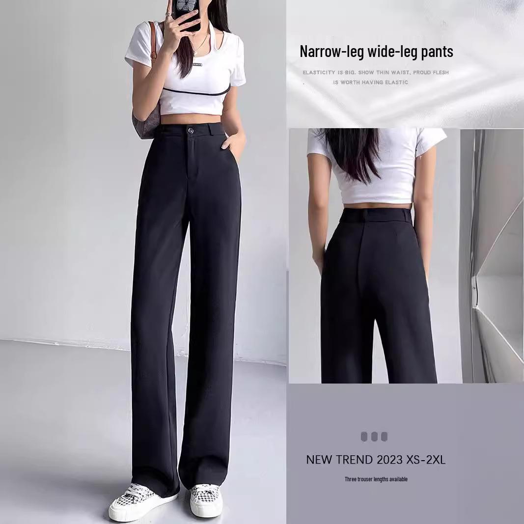 

Women s Summer 2024 High-Waisted Slimming Black Wide-Leg Pants XXL