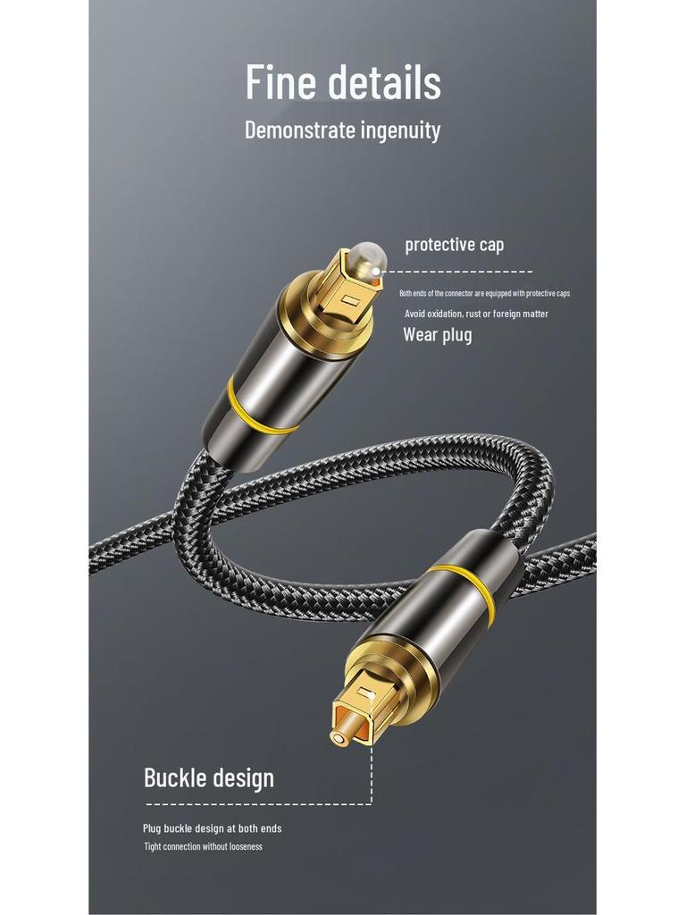 Digital Optical Fiber Audio Cable SPDIF Output 5.1 Channel Amplifier Connection