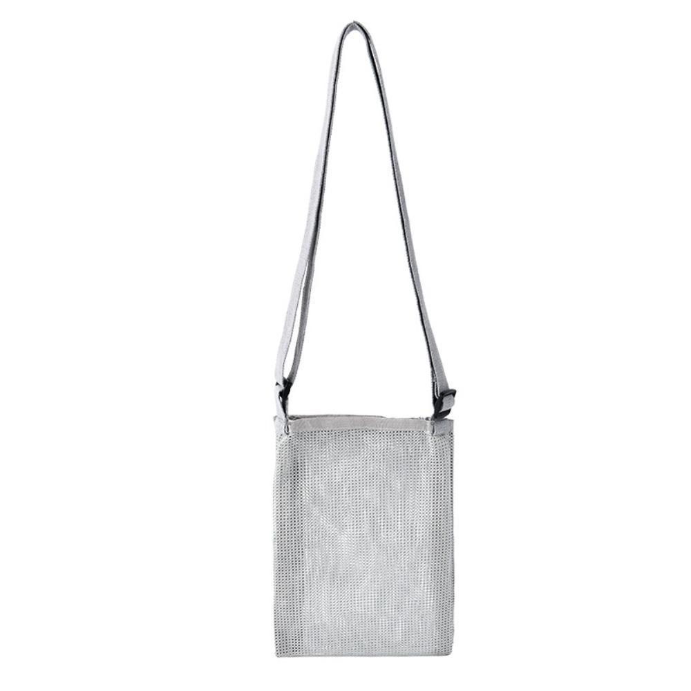 

Double-layer Mesh Water Cup Bag Large Capacity Cup Sleeve Pouch Crossbody Bottle Bag Hiking серый