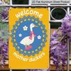 2D Flat, 1pc Funny Duck Metal Wall Art Sign "Welcome Mother Duckers" - 8*12 Inch Aluminium Rustic Home Decor, Porch Wall Art, Humorous Welcome Sign