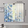 2pcs, Window Curtain Rose Blue Chinese Painting Versatile 100% Polyester (without Rod) Art Deco Festive Perfect for Bedroom,
