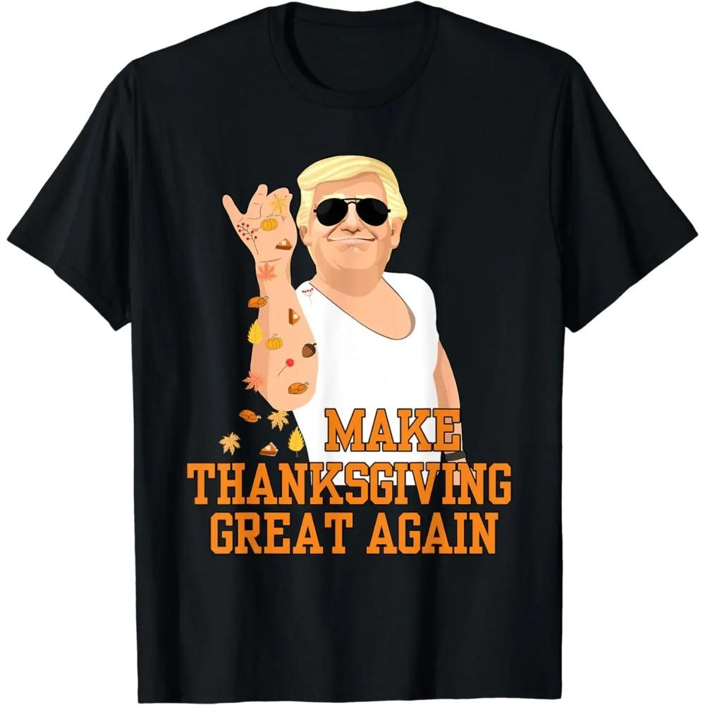 

Винтажная футболка с флагом США и тыквенным пирогом Трампкин Сделай День благодарения снова великим Женская Мужская Футболка XXXXXL чёрный