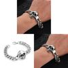 Herrenarmband aus Titanstahl mit Totenkopf im Vintage-Stil für modebewusste Männer