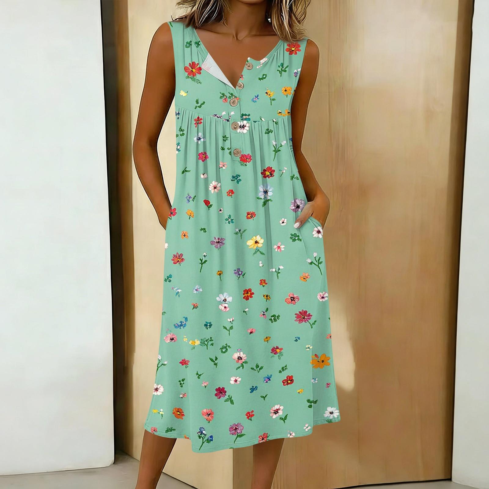 

Женское повседневное платье-рубашка без рукавов средней длины XXL