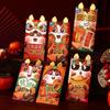 6pcs Red Color Chinese Red Envelopes Cartoon Lucky Money Envelopes New Year Red Hongbao  Kids Gift