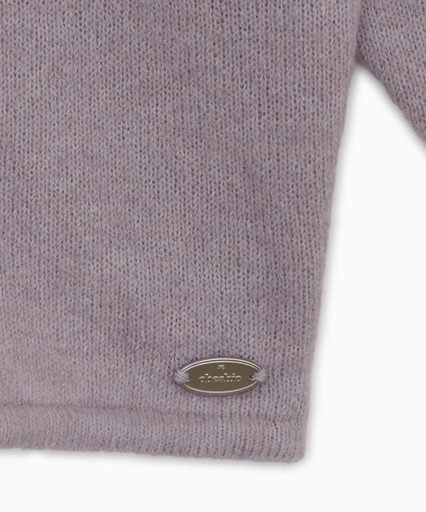 OHESHIO Soft Alpaca Layered U-Neck Knit, Lavender
