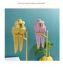 European Creative Parrot Resin TV Cabinet Ornament with Copper for Living Room Decor