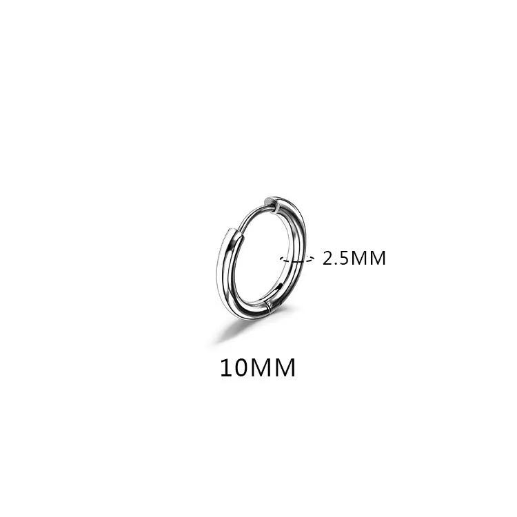 LATS 2024 New Simple Stainless Steel Small Hoop Earrings for Women Men 8mm To 20mm Round Cartilage Ear Piercing Fashion Zircon