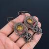 Citrine Earrings, 999 Copper Wire Wrapped Gemstone Jewelry, Handmade Earrings, For Thanksgiving