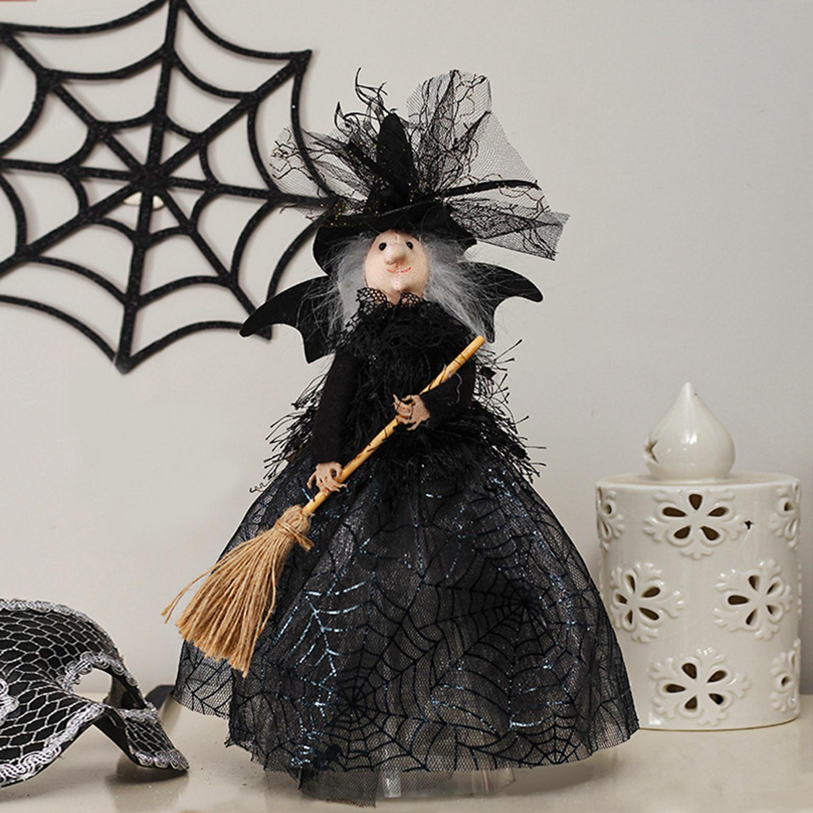 

Elegant Witch Collectible Dolls Witch Collectible Figurine Photo Props for Table Cake Topper Office Decor чёрный