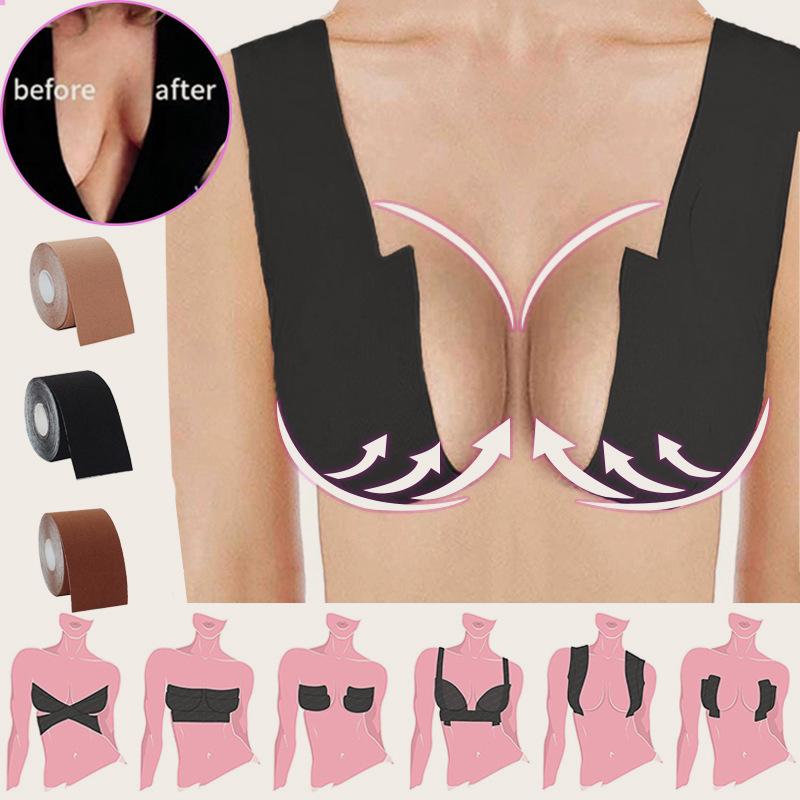 1 Rolle 5M Damen Dessous Tape Brustwarzenabdeckungen Push-Up-BH Unsichtbares Bruststraffungsband Klebe-BHs Dessous Sexy Bralette