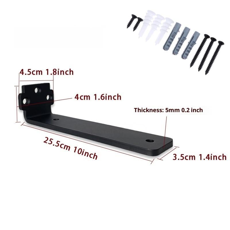 1 Set 5Mm Thicked Invisible L-Shaped Brackets Heavy Duty Cast Iron Floating Shelf Brackets For Kitchen Shelves Support