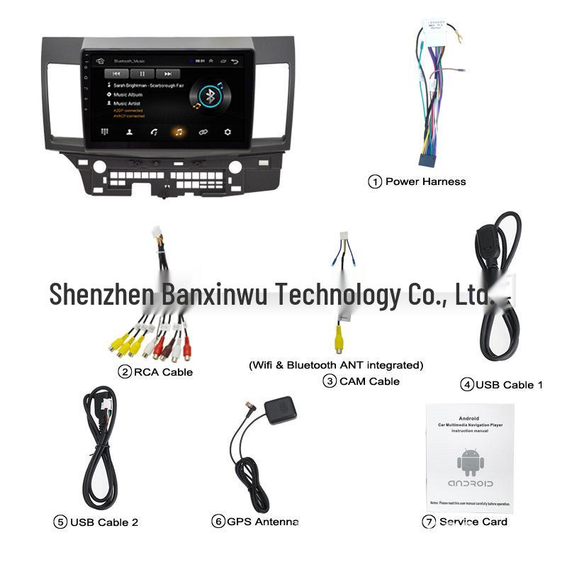 Cross-Border Android Navigation for Mitsubishi Lancer, 10-15 Model: Large Screen Center Console All-In-One System