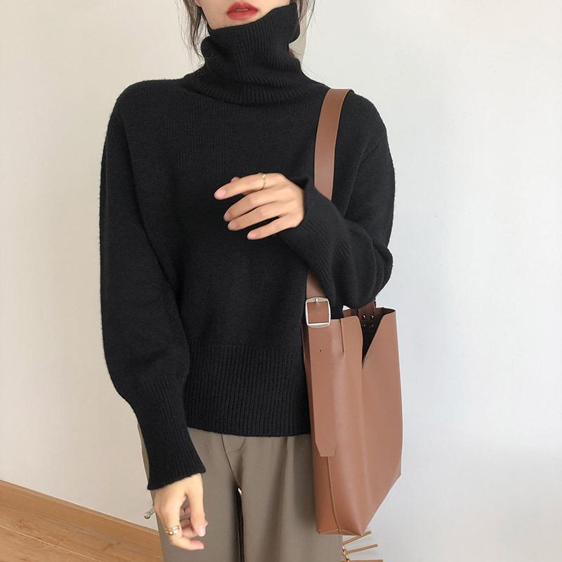Autumn and Winter New Turtleneck Pullovers Sweaters for Women Fashion Loose Long Sleeve Knitted Sweater for Women Casual Elegant Warm Knitwears 25344