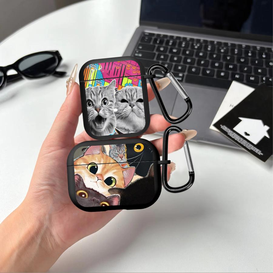 Expressive Cat Cute Earphone Cases Cover Case For Airpods 1 3 Pro3 Pro 4 Pro2 2