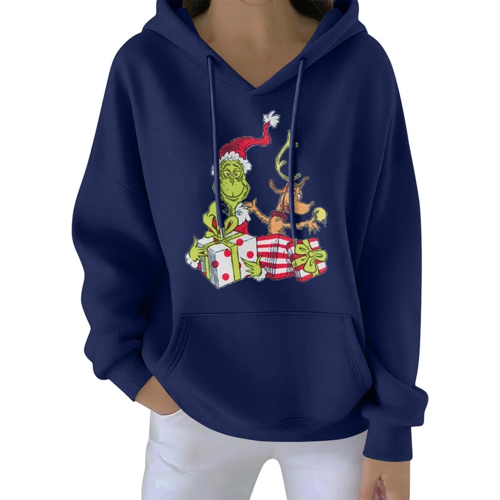 Women's Christmas  Hoodie Funny Cute Christmas Holiday Sweatshirt Pullover