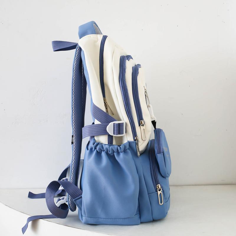 Lightweight Contrast Backpack Student Schoolbag Large Capacity Backpack