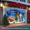 2D flat 1pc Russian New Year Happy theme with patterns of Grandpa Frost and Snow Maiden, suitable for Christmas decoration
